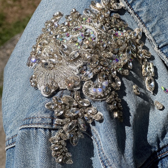 MOTHER Jean Jacket Embellished with Swarovski Crystals - Picture 5 of 14